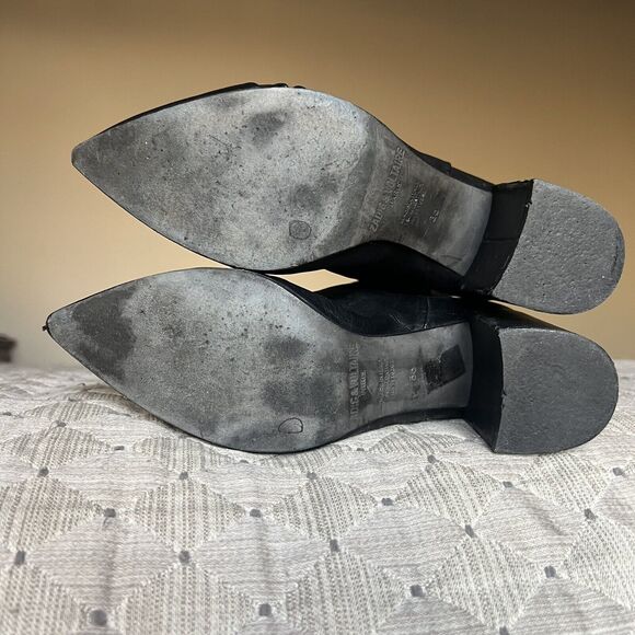 Zadig & Voltaire Paris Glimmer Black Leather Tall Heeled Boots Women 5.5 EU 36 - Picture 15 of 16